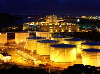 16248173-oil-tanks-at-night